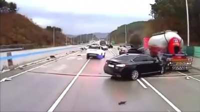 The man escaped the massive pileup