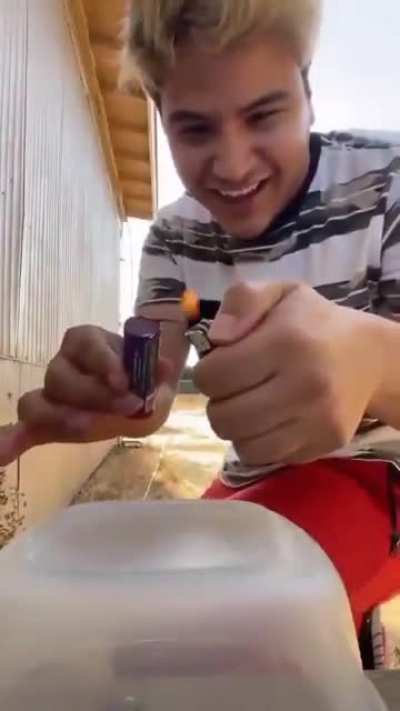 Lighting a firework