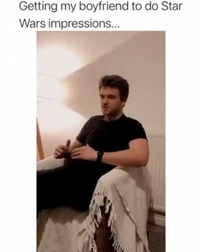 Guy does Star Wars voices.