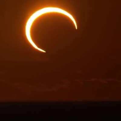 A ring of fire sunrise over Western Australia filmed as the Moon passes between the Sun and Earth during an annular eclipse in 2013. Credit: Colin Legg &amp; Geoff Sims
