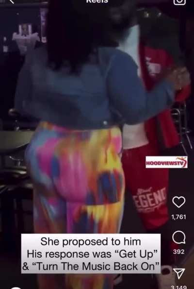 Oof. Got her pants dirty for nothing