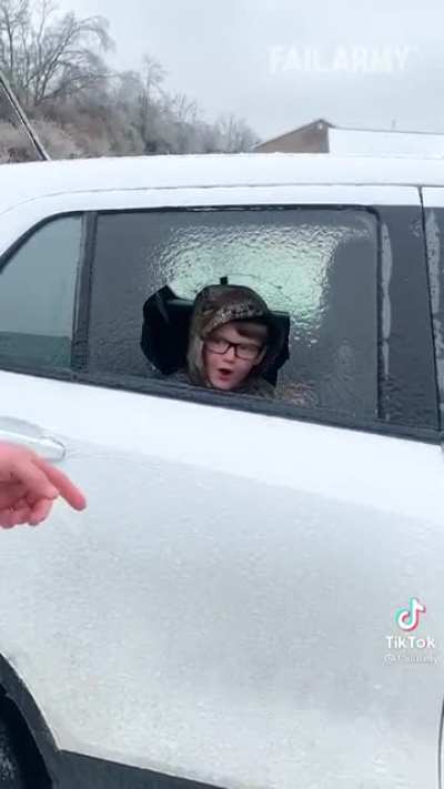 "Don't break the window kiddo!"