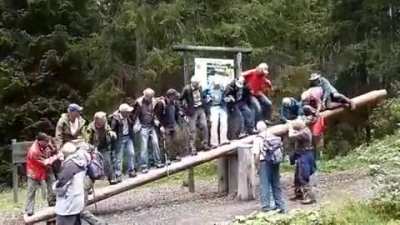 Putting seniors on a huge log