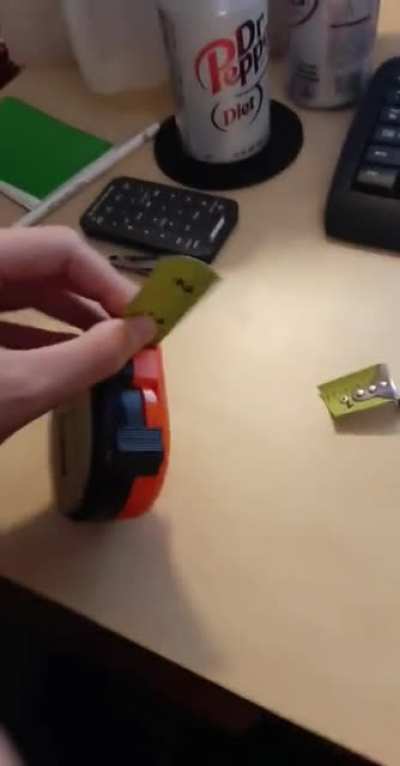 Cutting the end of a tape measure