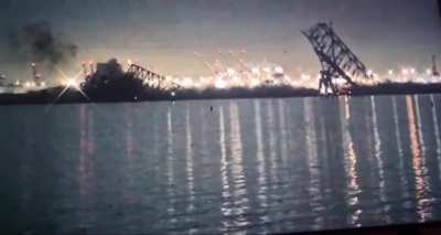 Moments ago a cargo ship struck a bridge in Maryland, completely destroying it with mass casualties.