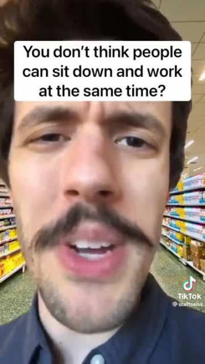 “It’s lazy for cashiers to sit down”