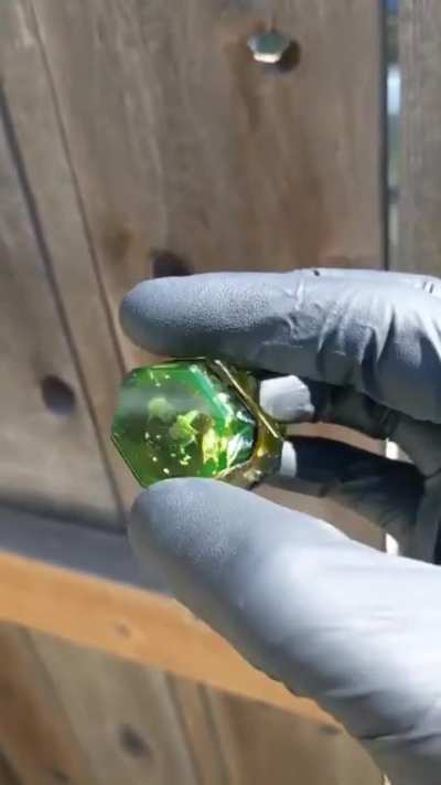 A glass mushroom pendant