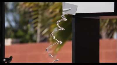 Effects of a 24hz sine wave vibration on water, shot on a 24fps camera
