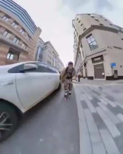 Skating carelessly in the city