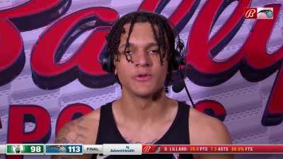 [Highlight] Paolo Banchero in the postgame interview: "Jonathan (Isaac) was one of the first guys to text my phone after I was drafted here. He's been a huge leader in the locker room for everybody, a positive voice, sending messages to the group chat...