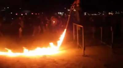 Flaming rope jump always brings some great outcome ? WCGW?