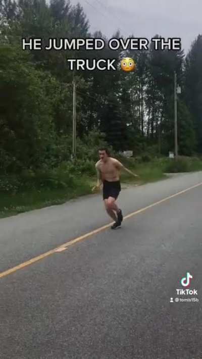 Jumping over a truck