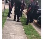 Wholesome female welcomes the cops in her neighborhood