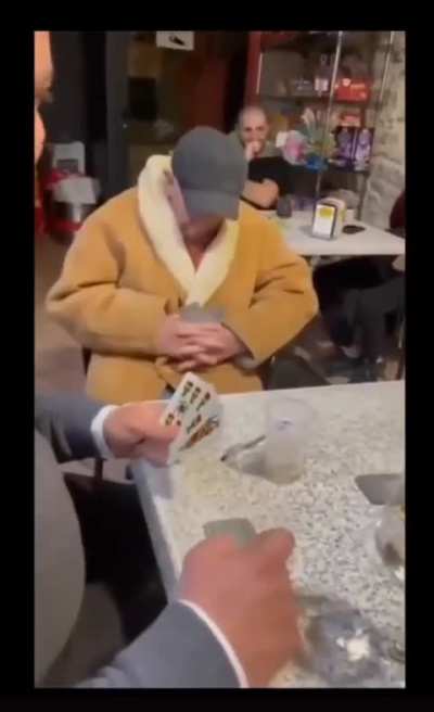 The innocent, confused look on his face ?