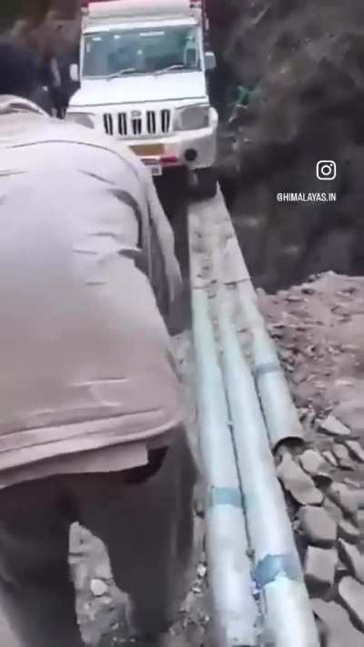 Crossing a broken patch on a temp structure