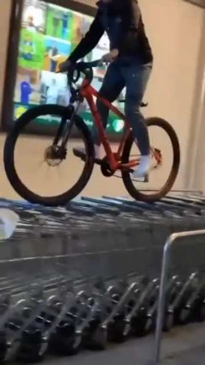 Cycling across shopping carts