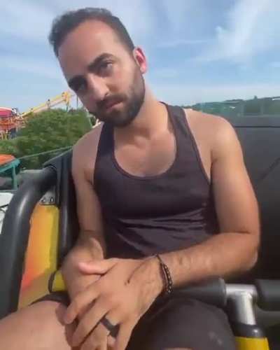 ?"Air force pilot" on vacation is unfazed by this amusement park ride?