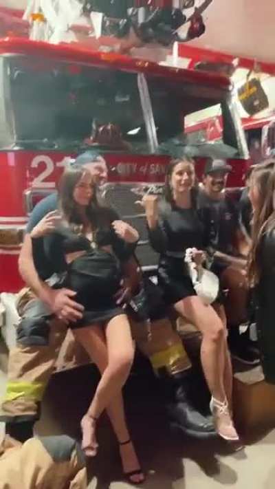 Firefighters stationed next to club swooping up drunk girls that walk by