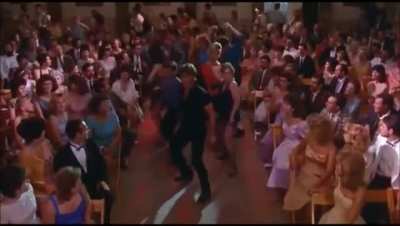 The final dance in Dirty Dancing, but they’re dancing to The Muppet Show theme tune.