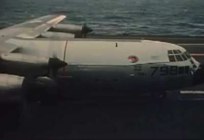 The C-130 currently holds the record of being the largest plane to ever land and takeoff from an aircraft carrier…