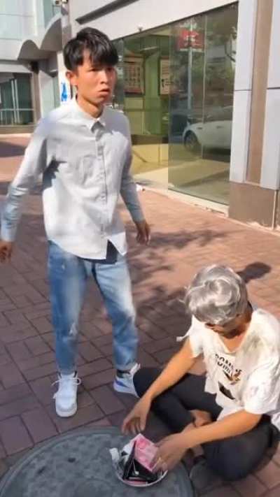 Luckiest beggar in the world..