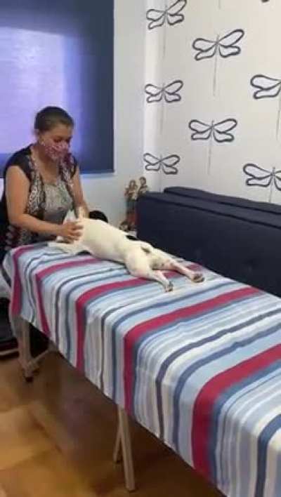 He wants his massage too?