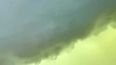 ?Green skies over South Dakota as a storm passes