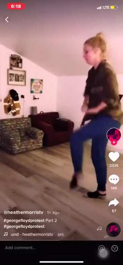 Heather Morris ("Glee") Does...This to honor George Floyd on TikTok