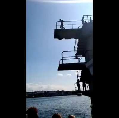 When a 10m jump goes wrong.