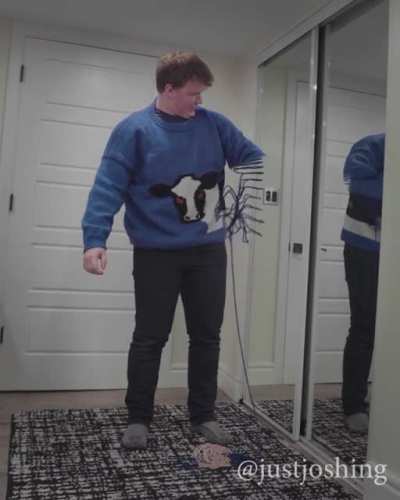 Putting on a sweater