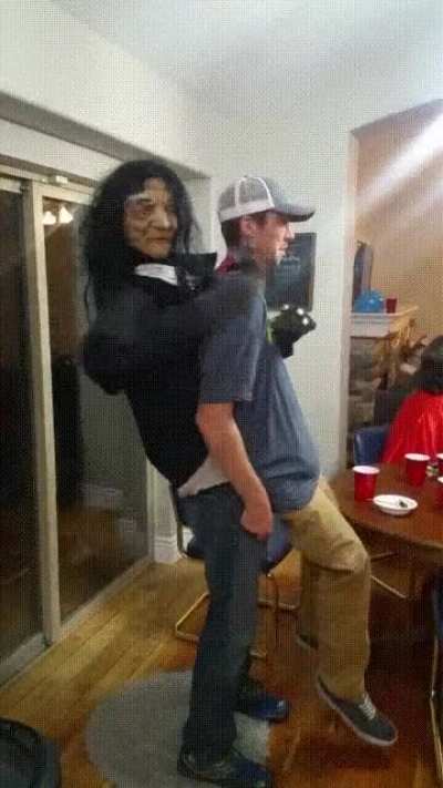 This costume is him being held hostage