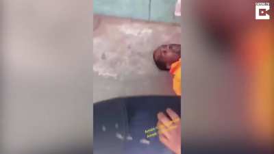 A man grabs a woman and is dealt with instantly.