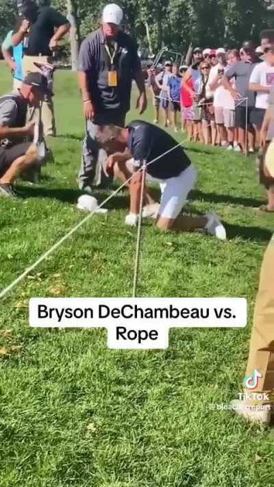 To walk under a rope while being a golfer ?