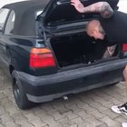 Placing a firecracker in your trunk.
