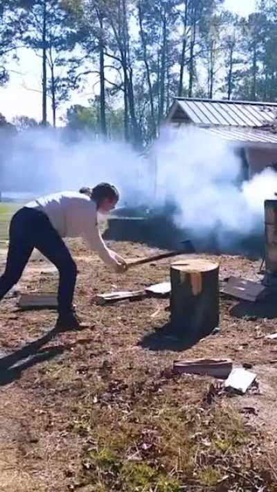 To chop some wood.