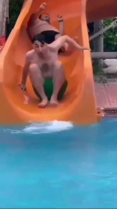 The guy knowing he will be made flat in a few seconds