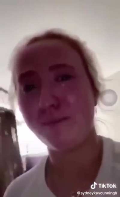 This girl crying because she got flipped off