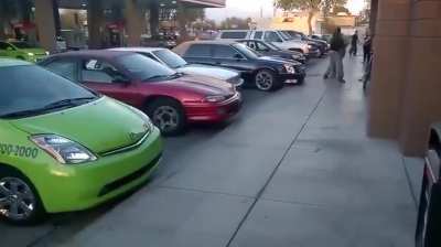 Man goading people on the street gets his comeuppance.