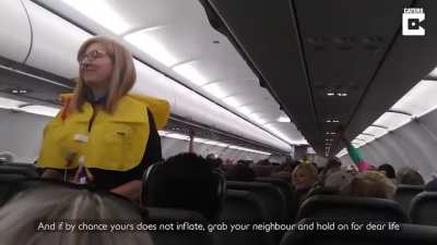 Hilarious flight attendant