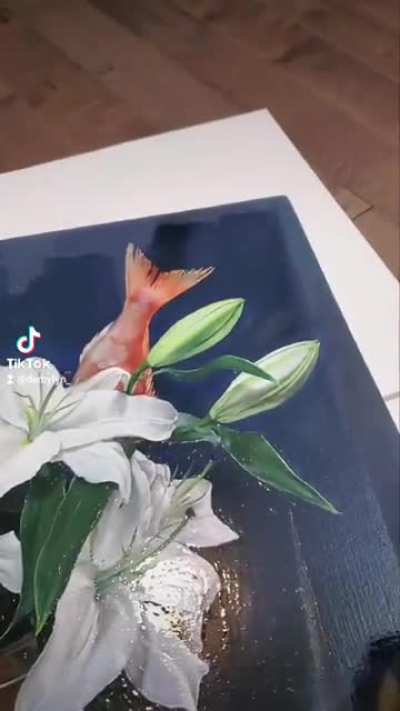 Varnishing my still life painting!