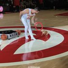 Christian Stoinev performing with his dog