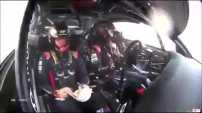 A rally car accident and the benefit of high-level safety measures