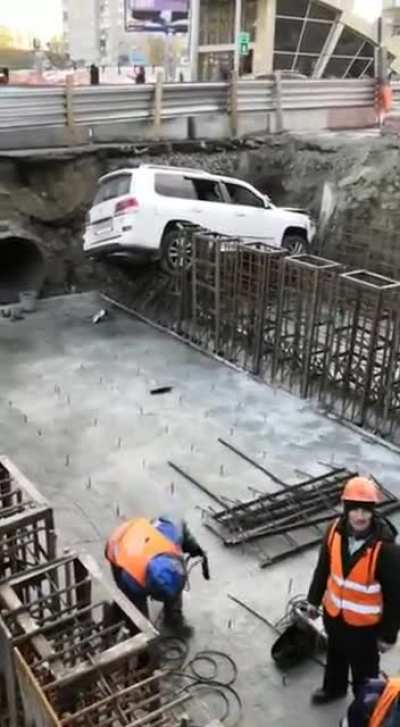 I can only imagine the car was too fast to reach that far.