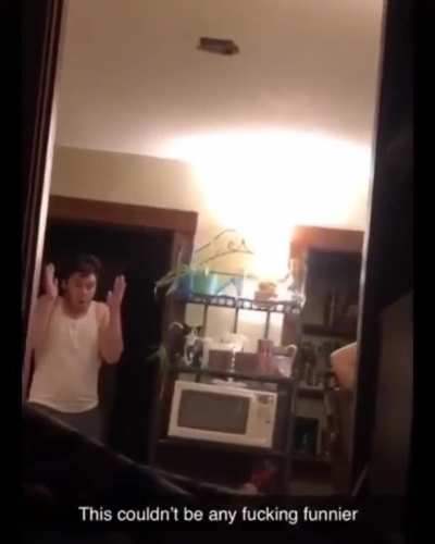 "Wtf my head went between"