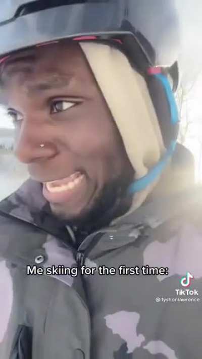 Skiing for the first time