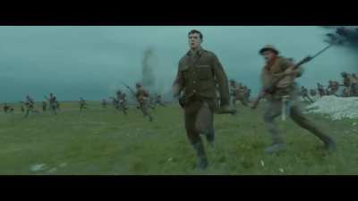 The iconic "Run along the trenches" scene from 1917
