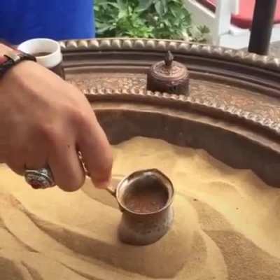 Turkish coffee on Hot sand.