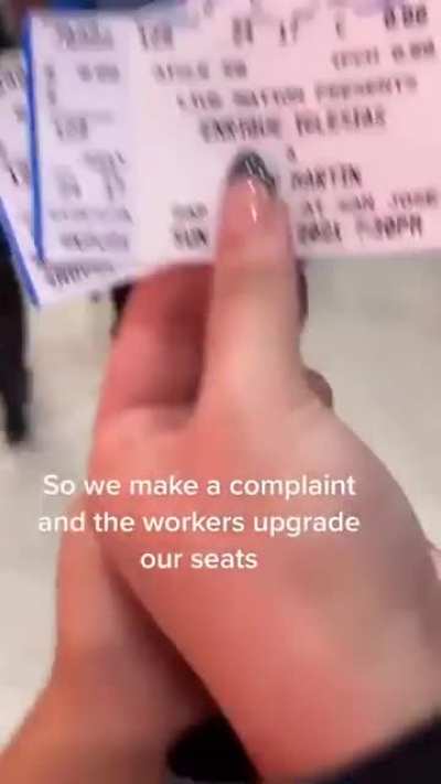 "I was standing in front of someone and being a nuisance so others couldn't enjoy what they also paid for."