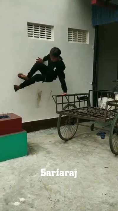 WCGW doing parkour at home