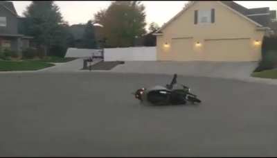 Trying to wheelie a scooter